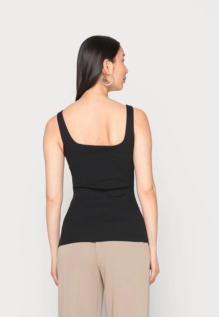 T-Shirt ANNA FIELD Anna Field Minimal Tank With Square Round Neckline Noir Femme | XEH-8219067